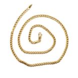 18ct yellow gold flat curb chain link necklace