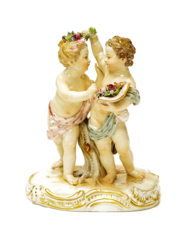 Antique Meissen ceramic Children figure