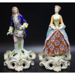 Pair Continental Porcelian Figures