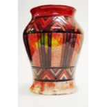 William Moorcroft rare geometric flambe vase