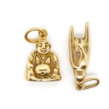 Two yellow gold charms