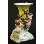Vintage German ceramic Cornucopia form vase