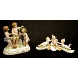 Two Italian porcelain figure groups