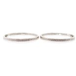 Diamond and 14ct white gold hoop earrings