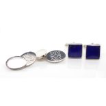 Two pairs of sterling silver cufflinks