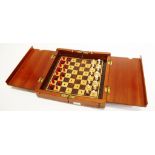 Antique ivory and timber travelling chess set