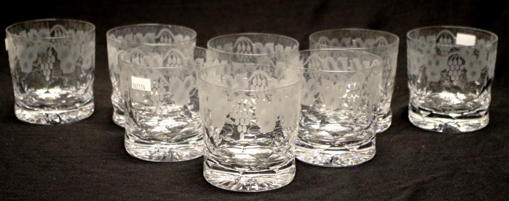 Eight good Tudor crystal whisky tumblers