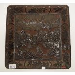 Good Chinese carved Cinnabar lacquer square tray