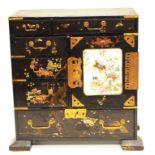 Antique Japanese hand painted inlaid cabinet