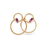 14ct yellow gold and amethyst earrings