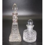 George V sterling silver & crystal perfume bottle