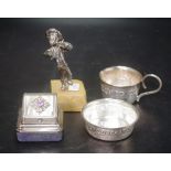 Continental silver cream jug & sugar bowl set