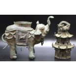 Vintage Oriental bronze elephant figure