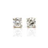 Single Diamond and 18ct white gold stud earrings