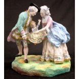 Vintage French Couple with Child ceramic figure
