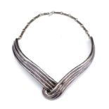 Sterling silver collar necklace