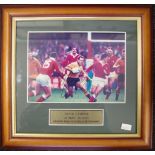 David Campese signed coloured photograph