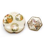 Two Japanese Satsuma brooches