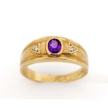 Amethyst and 9ct yellow gold ring