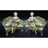 Pair German ceramic Seated Figures
