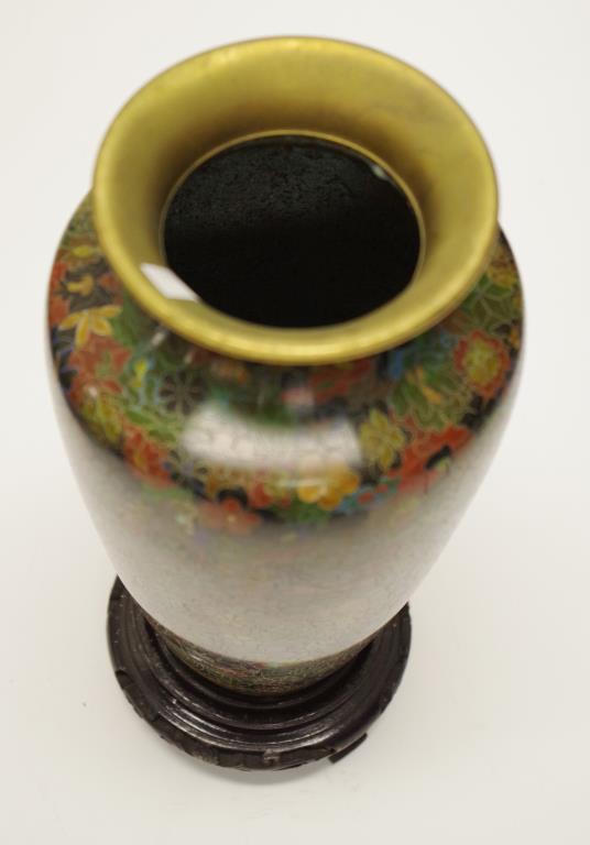 Large Chinese cloisonne floral vase - Image 2 of 2