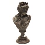 Russian cast iron bust of a lady