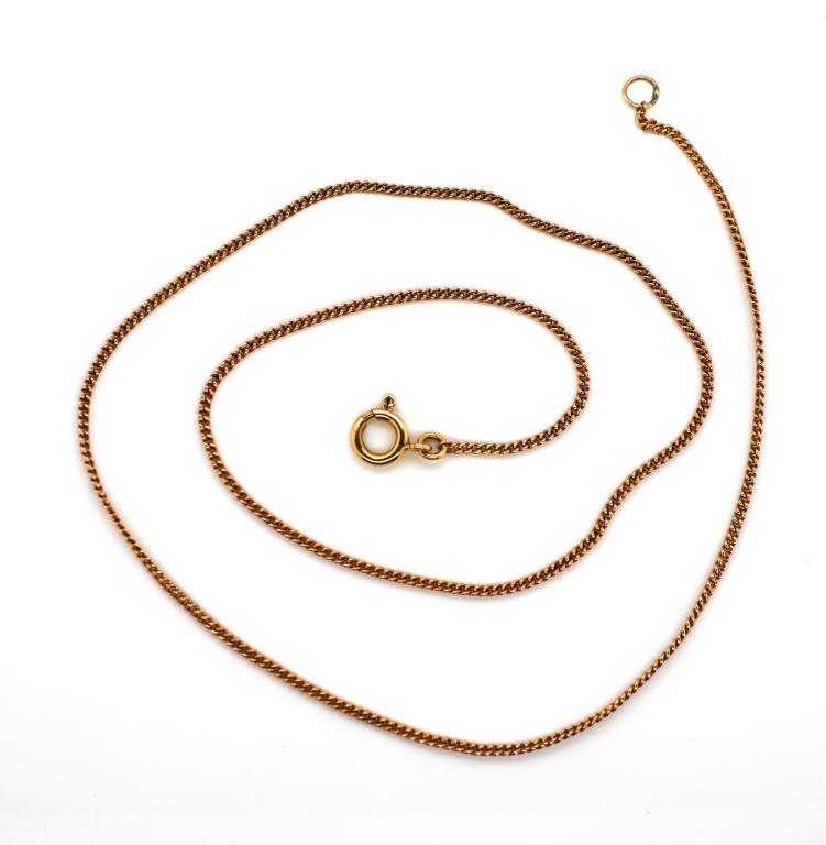 9ct rose gold curb link chain necklace