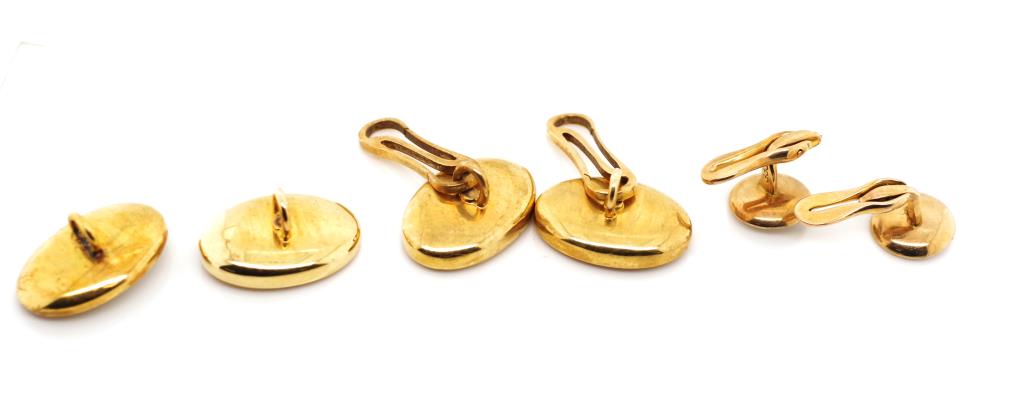 Yellow gold cufflinks and dress studs - Image 2 of 3