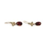 Victorian garnet and rose gold earrings