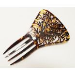 Large Vintage tortoiseshell pierced hair comb