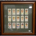 Framed 1934 Australian Cricketers cigarette cards