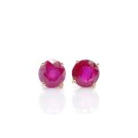 Ruby set 10ct yellow gold stud earrings