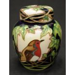 Moorcroft Pottery Ginger Jar - Robin