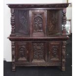 Antique Gothic oak court cupboard