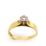 Diamond set 18ct yellow gold ring