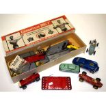 Quantity of vintage toy cars and accessories