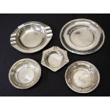 Five Continental silver dishes