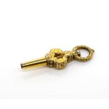 Victorian yellow gold clad watch key