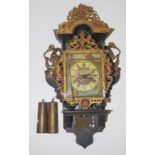 Antique Dutch wood cased wall clock