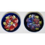 Two Moorcroft rectangular dishes- both Anemone