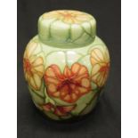 Moorcroft pottery lidded ginger jar - Nasturtium