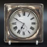 Sterling silver cased desk clock