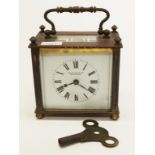 French brass cased carriage clock