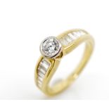 Diamond set 18ct yellow gold engagement ring