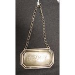 Elizabeth II sterling silver 'Brandy' label