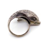 Sterling silver dolphin ring