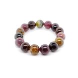 13mm multi coloured tourmaline beaded bracelet