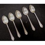 Five sterling silver teaspoons