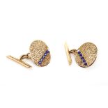 9ct rose gold and blue spinel cufflinks