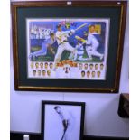 Framed Australian 1989 cricket team print